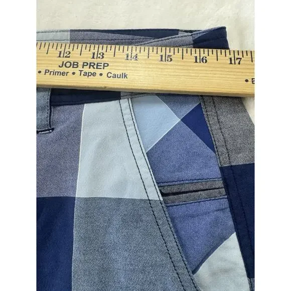 Lululemon Mens Kahuna Shorts size 34 Blue Plaid Check Golf Board Stretch Flat - Picture 8 of 10